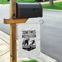 Funny Skiing Garden Flag Sometimes Motivation Finds You Ski Mountain Bear - Wonder Print Shop