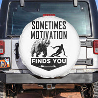 Funny Skiing Spare Tire Cover Sometimes Motivation Finds You Ski Mountain Bear - Wonder Print Shop