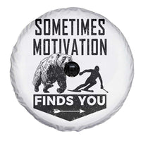 Funny Skiing Spare Tire Cover Sometimes Motivation Finds You Ski Mountain Bear - Wonder Print Shop
