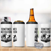 Funny Skiing 4 in 1 Can Cooler Tumbler Sometimes Motivation Finds You Ski Mountain Bear - Wonder Print Shop