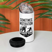 Funny Skiing 4 in 1 Can Cooler Tumbler Sometimes Motivation Finds You Ski Mountain Bear - Wonder Print Shop