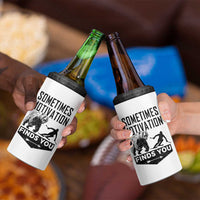 Funny Skiing 4 in 1 Can Cooler Tumbler Sometimes Motivation Finds You Ski Mountain Bear - Wonder Print Shop