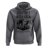 Funny Skiing Hoodie Sometimes Motivation Finds You Ski Mountain Bear - Wonder Print Shop