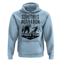 Funny Skiing Hoodie Sometimes Motivation Finds You Ski Mountain Bear - Wonder Print Shop