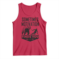 Funny Skiing Tank Top Sometimes Motivation Finds You Ski Mountain Bear - Wonder Print Shop