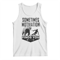 Funny Skiing Tank Top Sometimes Motivation Finds You Ski Mountain Bear - Wonder Print Shop