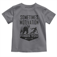 Funny Skiing Toddler T Shirt Sometimes Motivation Finds You Ski Mountain Bear - Wonder Print Shop