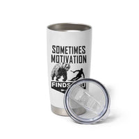Funny Skiing Tumbler Cup Sometimes Motivation Finds You Ski Mountain Bear - Wonder Print Shop