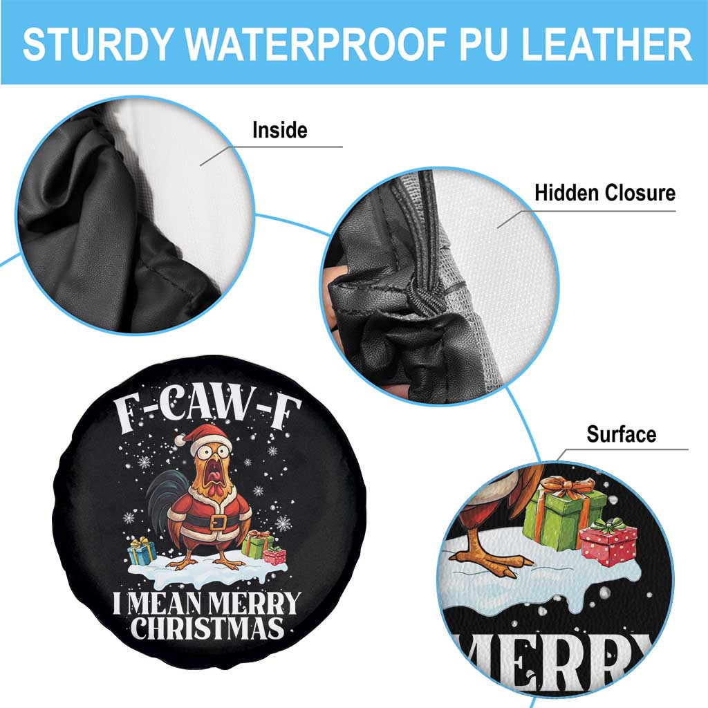 Funny F Caw F Chicken Xmas Spare Tire Cover F Caw F I Mean Merry Christmas - Wonder Print Shop
