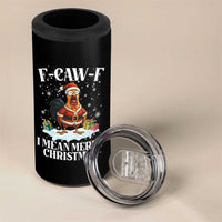 Funny F Caw F Chicken Xmas 4 in 1 Can Cooler Tumbler F Caw F I Mean Merry Christmas - Wonder Print Shop