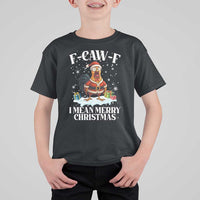Funny F Caw F Chicken Xmas T Shirt For Kid F Caw F I Mean Merry Christmas - Wonder Print Shop