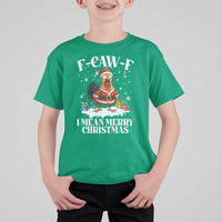 Funny F Caw F Chicken Xmas T Shirt For Kid F Caw F I Mean Merry Christmas - Wonder Print Shop