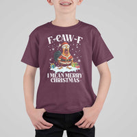 Funny F Caw F Chicken Xmas T Shirt For Kid F Caw F I Mean Merry Christmas - Wonder Print Shop
