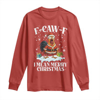 Funny F Caw F Chicken Xmas Long Sleeve Shirt F Caw F I Mean Merry Christmas - Wonder Print Shop