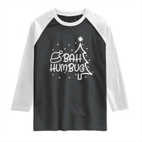 Funny Bah Humbug Christmas Raglan Shirt Santa Hat Xmas Tree - Wonder Print Shop