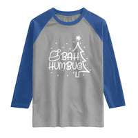 Funny Bah Humbug Christmas Raglan Shirt Santa Hat Xmas Tree - Wonder Print Shop