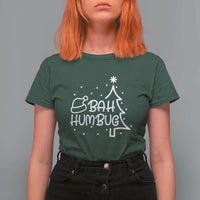 Funny Bah Humbug Christmas T Shirt For Women Santa Hat Xmas Tree - Wonder Print Shop