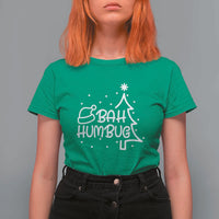 Funny Bah Humbug Christmas T Shirt For Women Santa Hat Xmas Tree - Wonder Print Shop