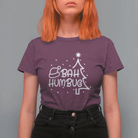 Funny Bah Humbug Christmas T Shirt For Women Santa Hat Xmas Tree - Wonder Print Shop