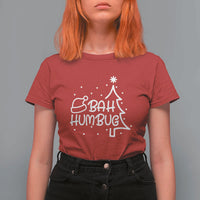Funny Bah Humbug Christmas T Shirt For Women Santa Hat Xmas Tree - Wonder Print Shop