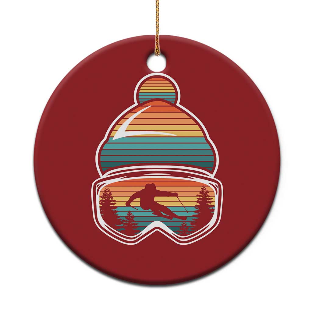 Skiing Mountain Retro Ski Goggles Winter Sport Christmas Ornament - Wonder Print Shop