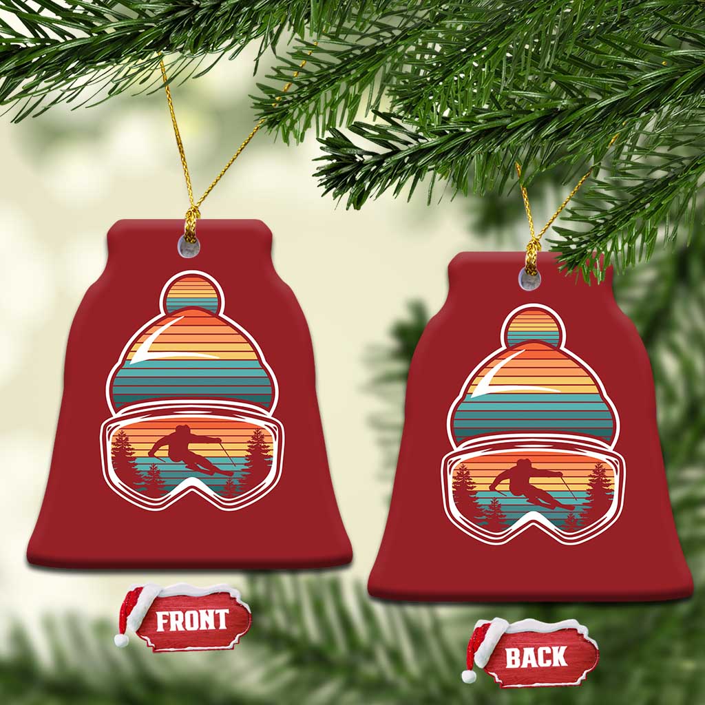 Skiing Mountain Retro Ski Goggles Winter Sport Christmas Ornament - Wonder Print Shop
