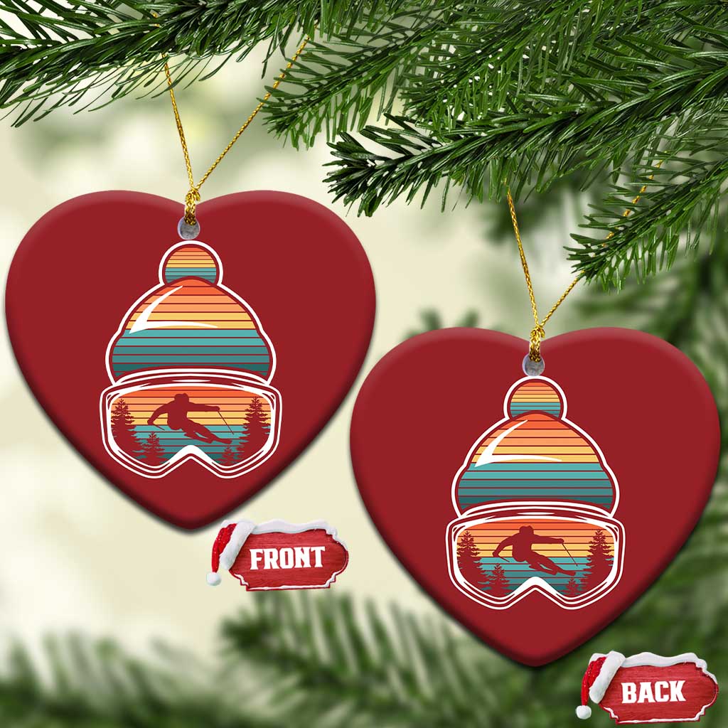 Skiing Mountain Retro Ski Goggles Winter Sport Christmas Ornament - Wonder Print Shop