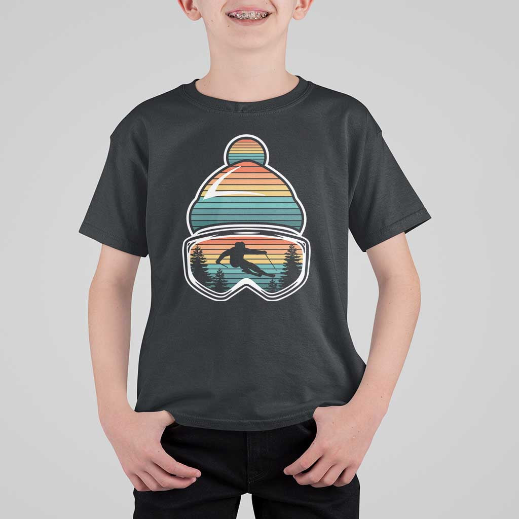 Skiing Mountain Retro Ski Goggles Winter Sport T Shirt For Kid - Wonder Print Shop