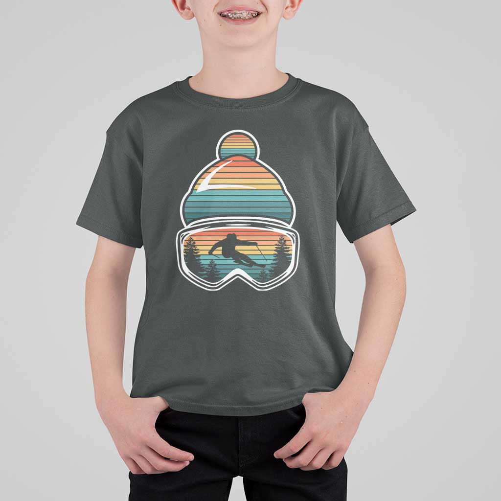 Skiing Mountain Retro Ski Goggles Winter Sport T Shirt For Kid - Wonder Print Shop
