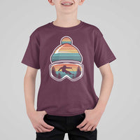 Skiing Mountain Retro Ski Goggles Winter Sport T Shirt For Kid - Wonder Print Shop