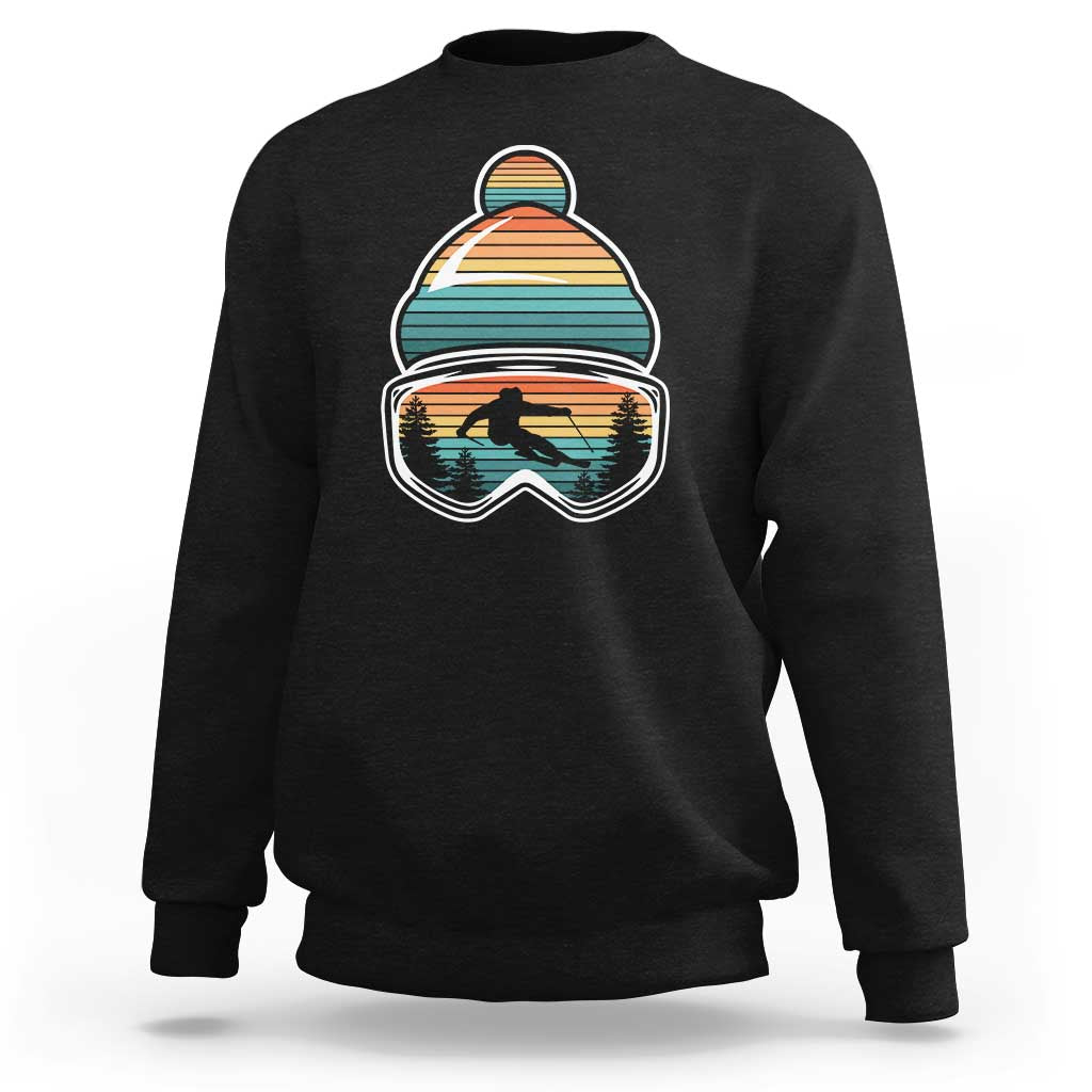 Skiing Mountain Retro Ski Goggles Winter Sport Sweatshirt - Wonder Print Shop