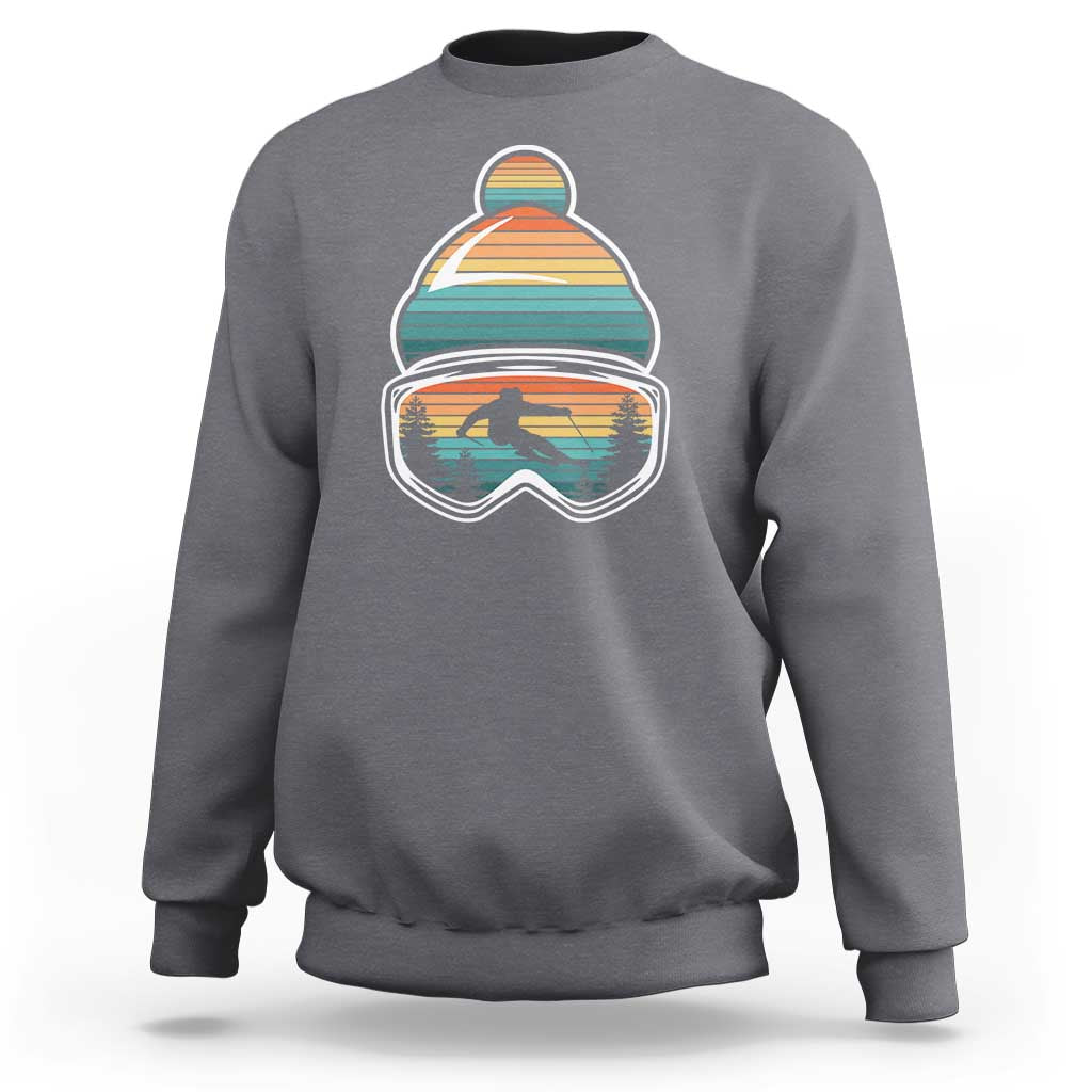 Skiing Mountain Retro Ski Goggles Winter Sport Sweatshirt - Wonder Print Shop