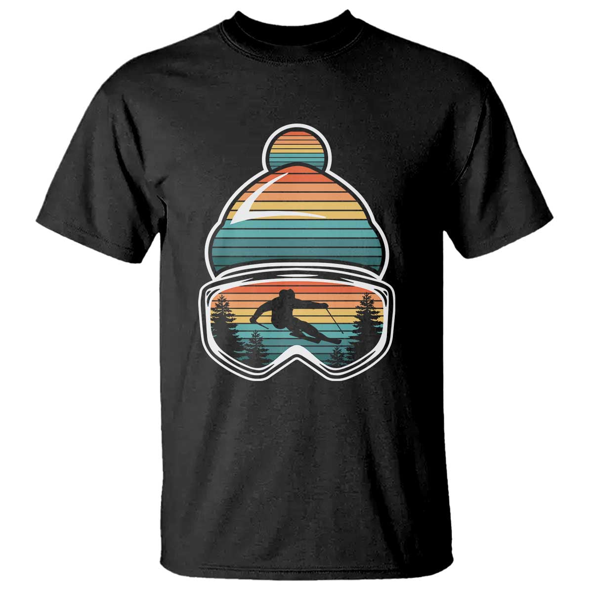 Skiing Mountain Retro Ski Goggles Winter Sport T Shirt - Wonder Print Shop
