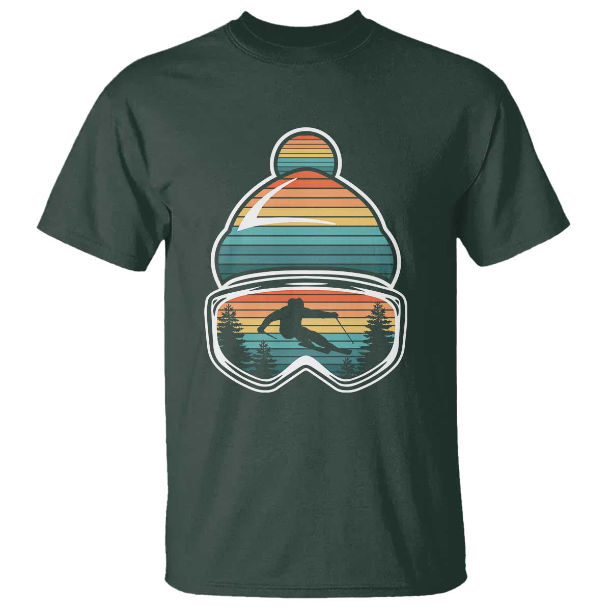 Skiing Mountain Retro Ski Goggles Winter Sport T Shirt - Wonder Print Shop
