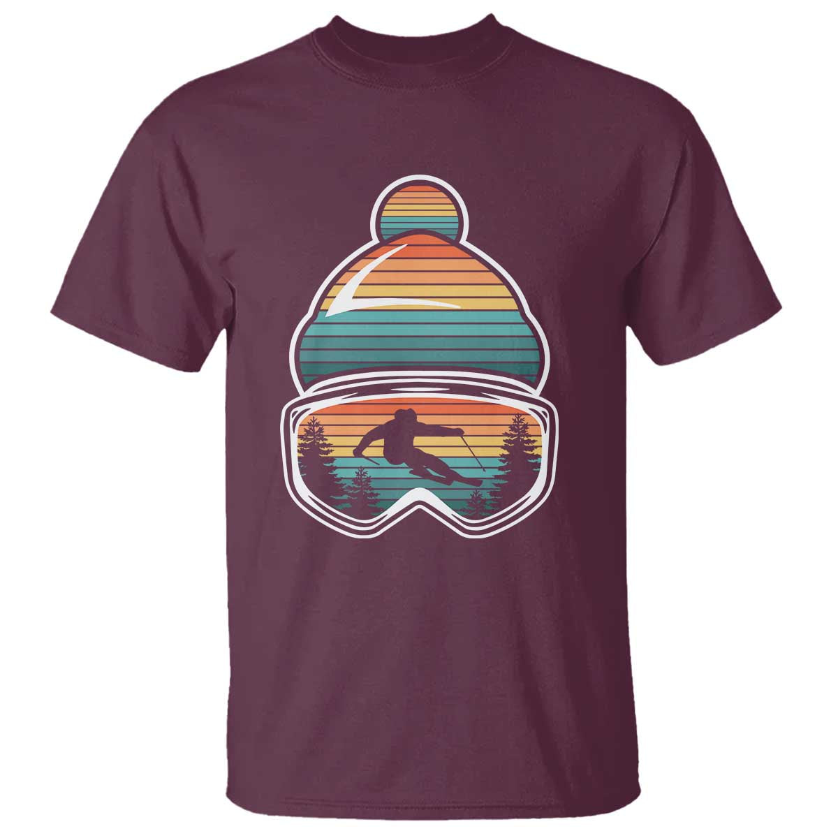 Skiing Mountain Retro Ski Goggles Winter Sport T Shirt - Wonder Print Shop