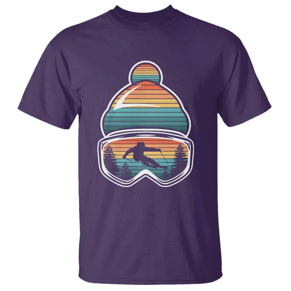 Skiing Mountain Retro Ski Goggles Winter Sport T Shirt - Wonder Print Shop