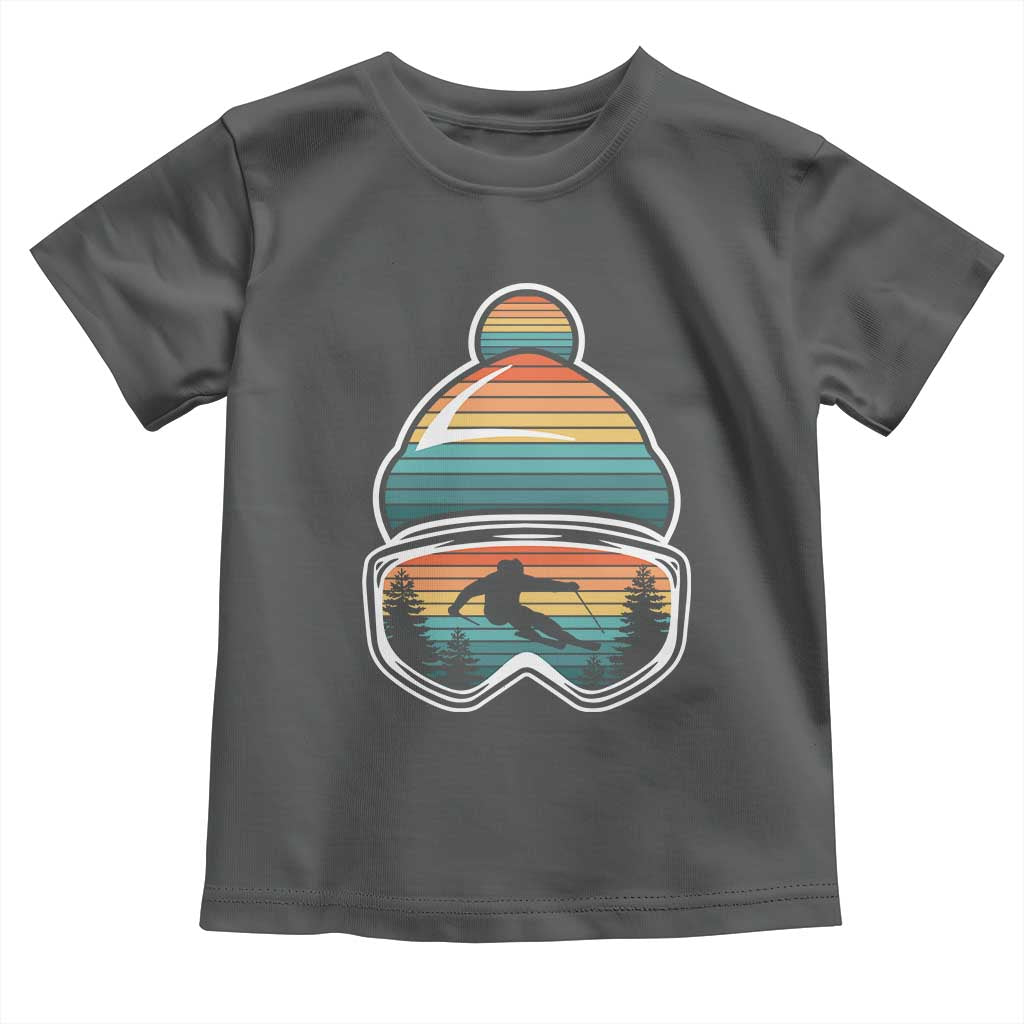 Skiing Mountain Retro Ski Goggles Winter Sport Toddler T Shirt