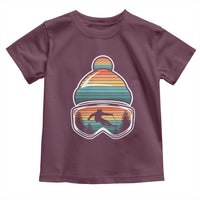 Skiing Mountain Retro Ski Goggles Winter Sport Toddler T Shirt