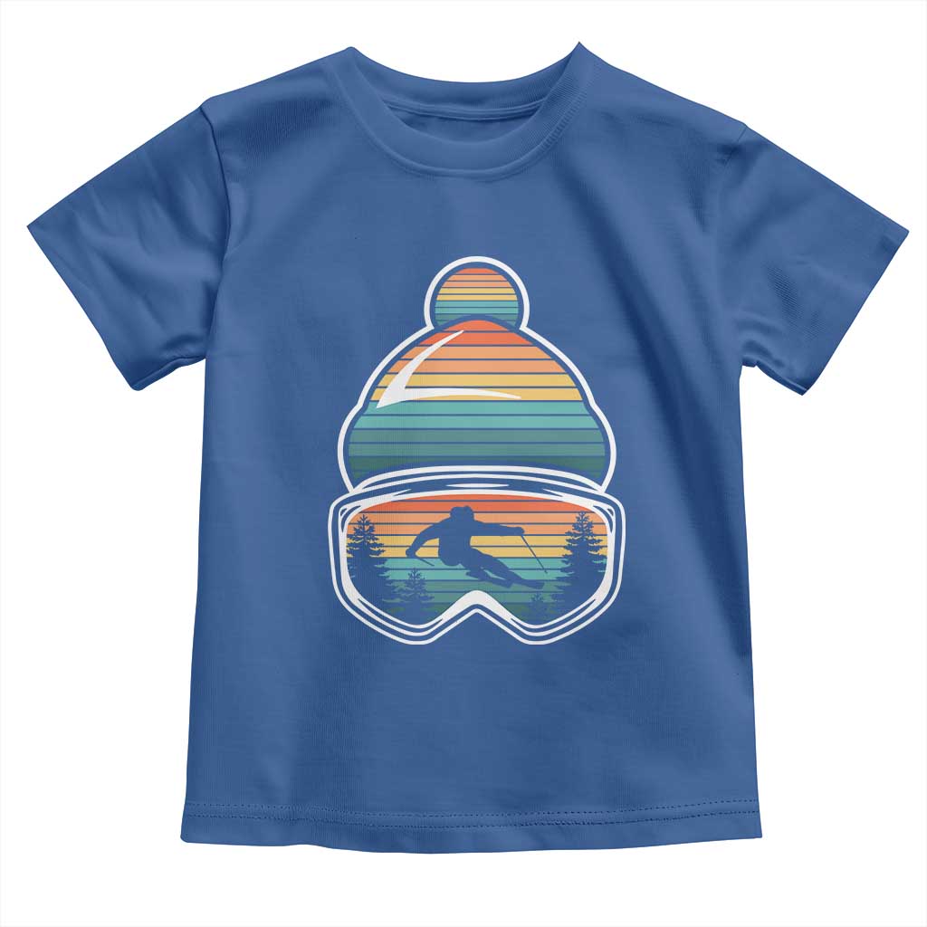 Skiing Mountain Retro Ski Goggles Winter Sport Toddler T Shirt