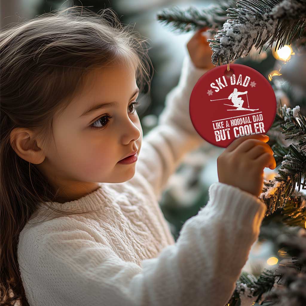 Funny Skiing Father's Day Christmas Ornament Ski Dad Like A Normal Dad But Cooler - Wonder Print Shop