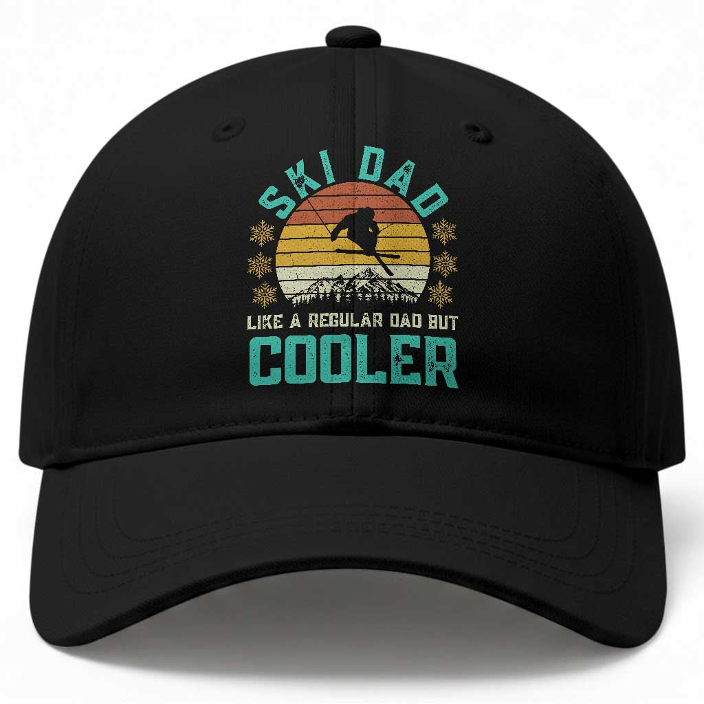 Funny Retro Skiing Father's Day Baseball Cap Ski Dad Like A Normal Dad But Cooler