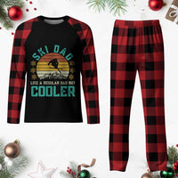 Funny Retro Skiing Father's Day Plaid Pajama Set Ski Dad Like A Normal Dad But Cooler - Wonder Print Shop