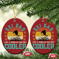 Funny Retro Skiing Father's Day Christmas Ornament Ski Dad Like A Normal Dad But Cooler - Wonder Print Shop