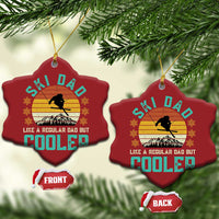 Funny Retro Skiing Father's Day Christmas Ornament Ski Dad Like A Normal Dad But Cooler - Wonder Print Shop