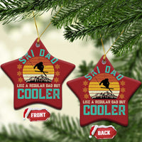 Funny Retro Skiing Father's Day Christmas Ornament Ski Dad Like A Normal Dad But Cooler - Wonder Print Shop