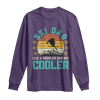 Funny Retro Skiing Father's Day Long Sleeve Shirt Ski Dad Like A Normal Dad But Cooler