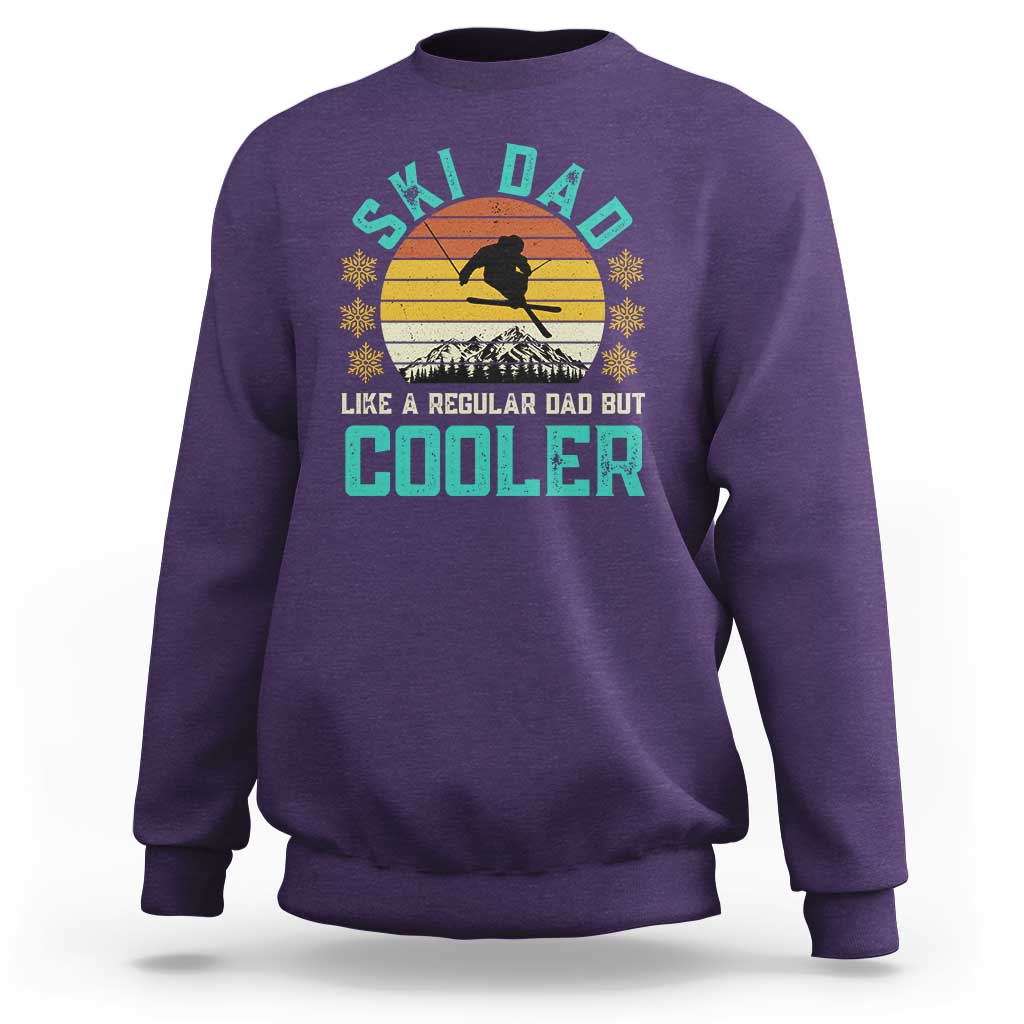 Funny Retro Skiing Father's Day Sweatshirt Ski Dad Like A Normal Dad But Cooler - Wonder Print Shop