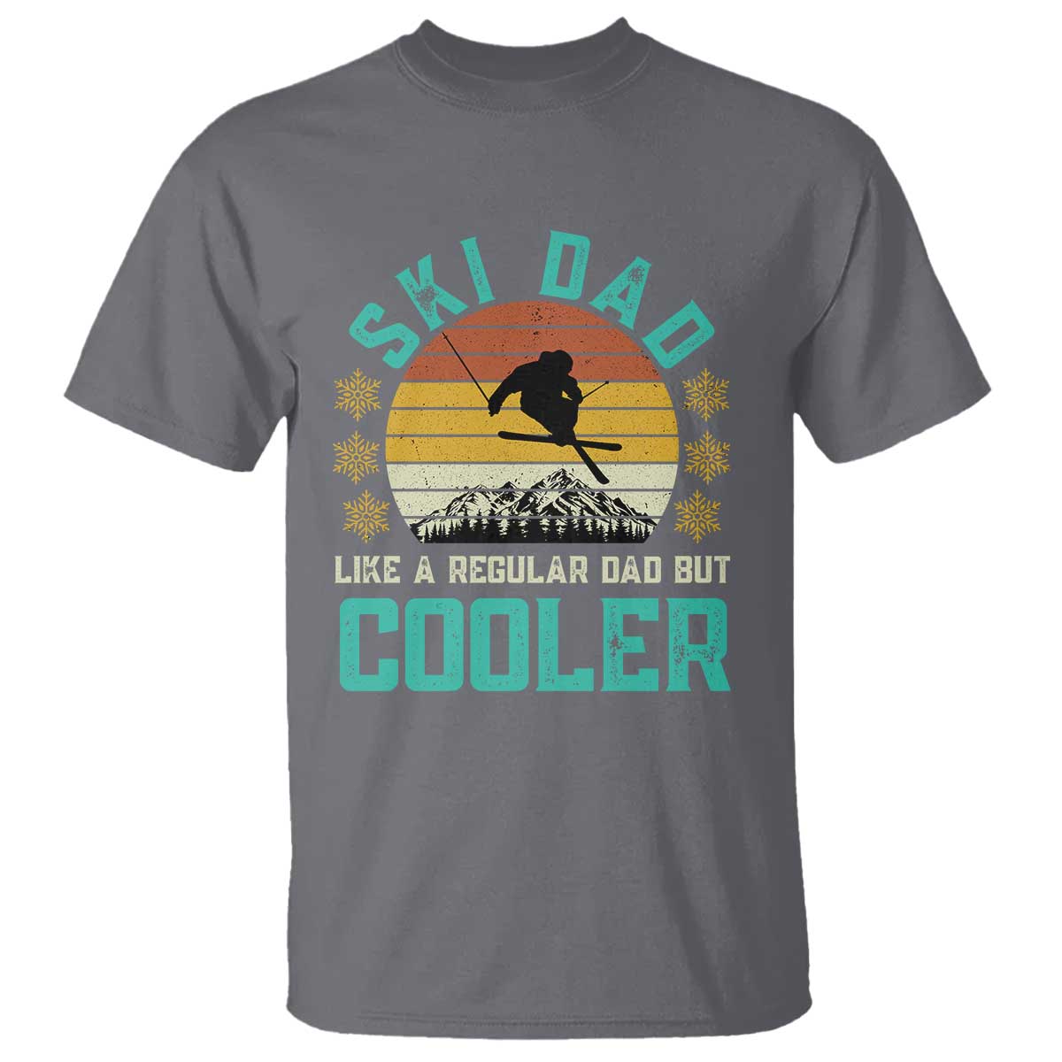 Funny Retro Skiing Father's Day T Shirt Ski Dad Like A Normal Dad But Cooler - Wonder Print Shop