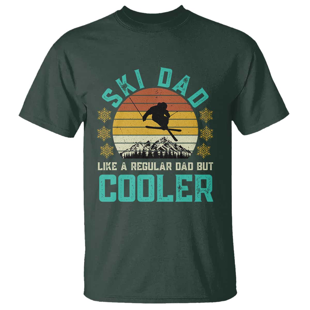 Funny Retro Skiing Father's Day T Shirt Ski Dad Like A Normal Dad But Cooler - Wonder Print Shop