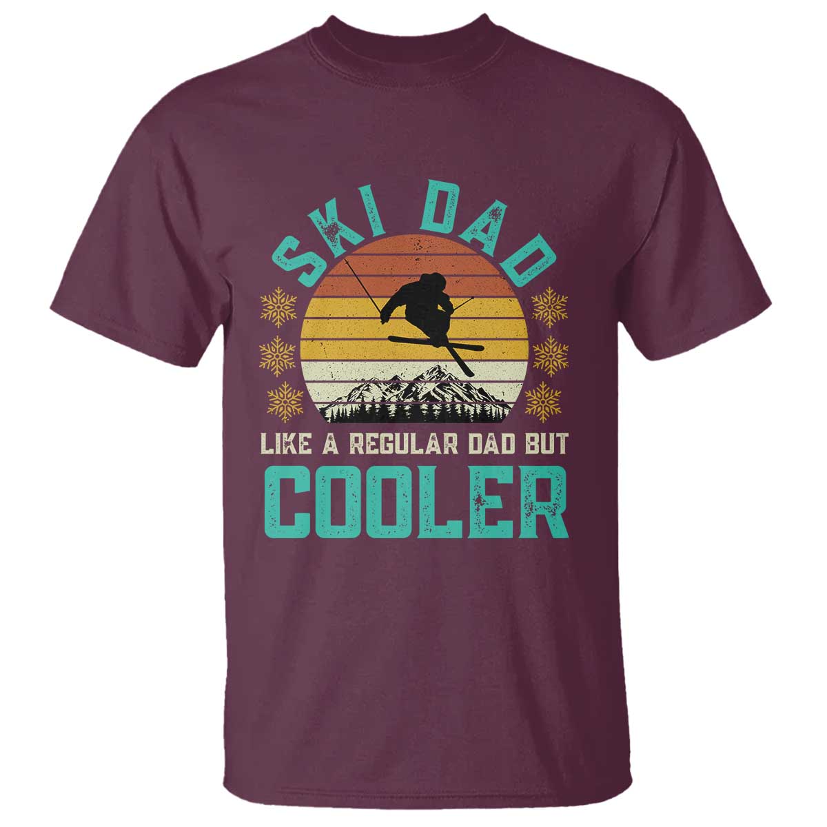 Funny Retro Skiing Father's Day T Shirt Ski Dad Like A Normal Dad But Cooler - Wonder Print Shop